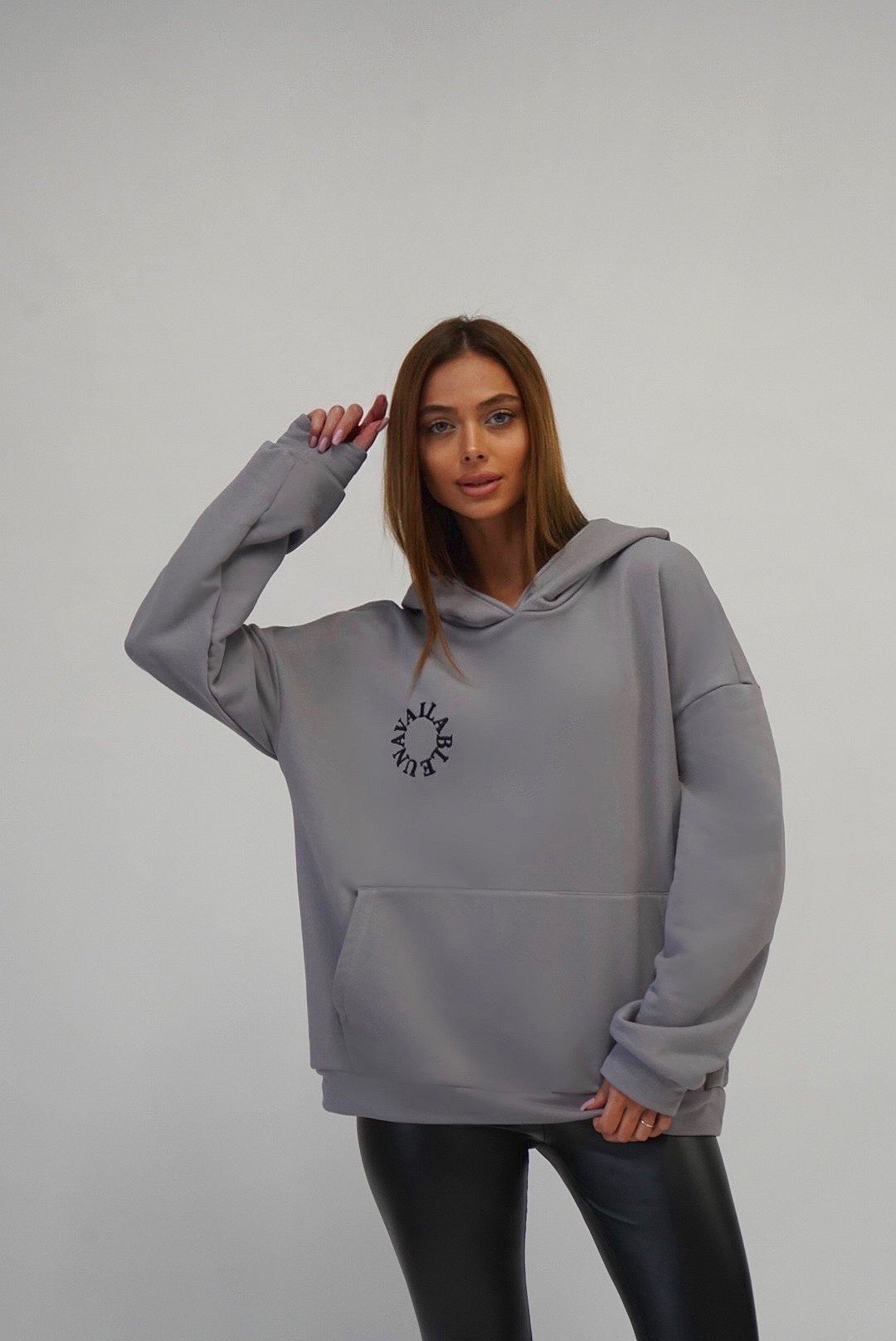 Women "UNAVAILABLE" Hoodie - Grey/Black