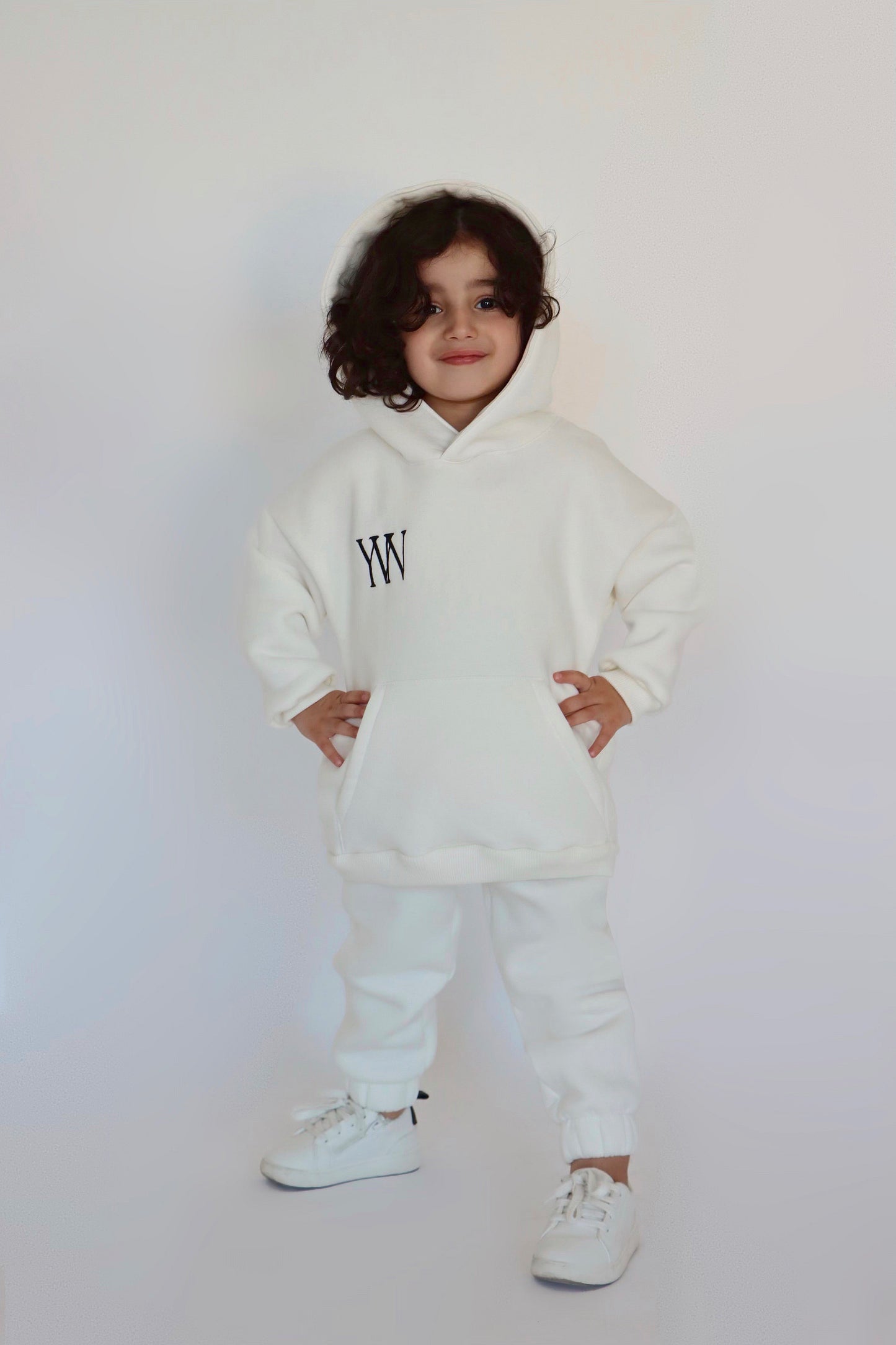Kids "YERE1" Hoodie - White