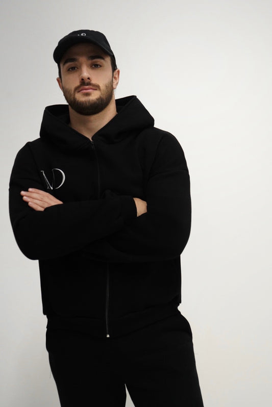 Unisex "LA MADIEN" zip-up Hoodie - Black