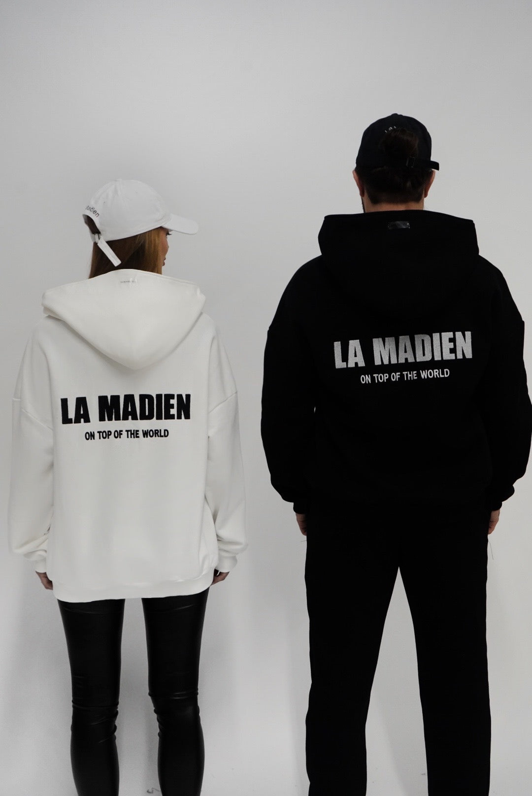 Unisex "LA MADIEN" zip-up Hoodie - White