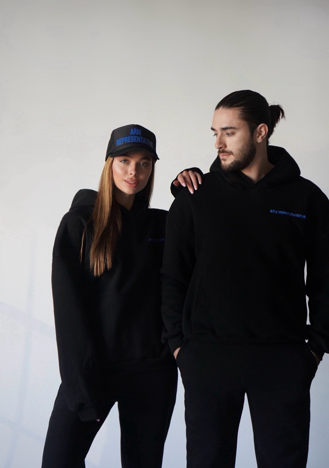 Women "ARM REPRESENTATIVE" Hoodie Black/Blue