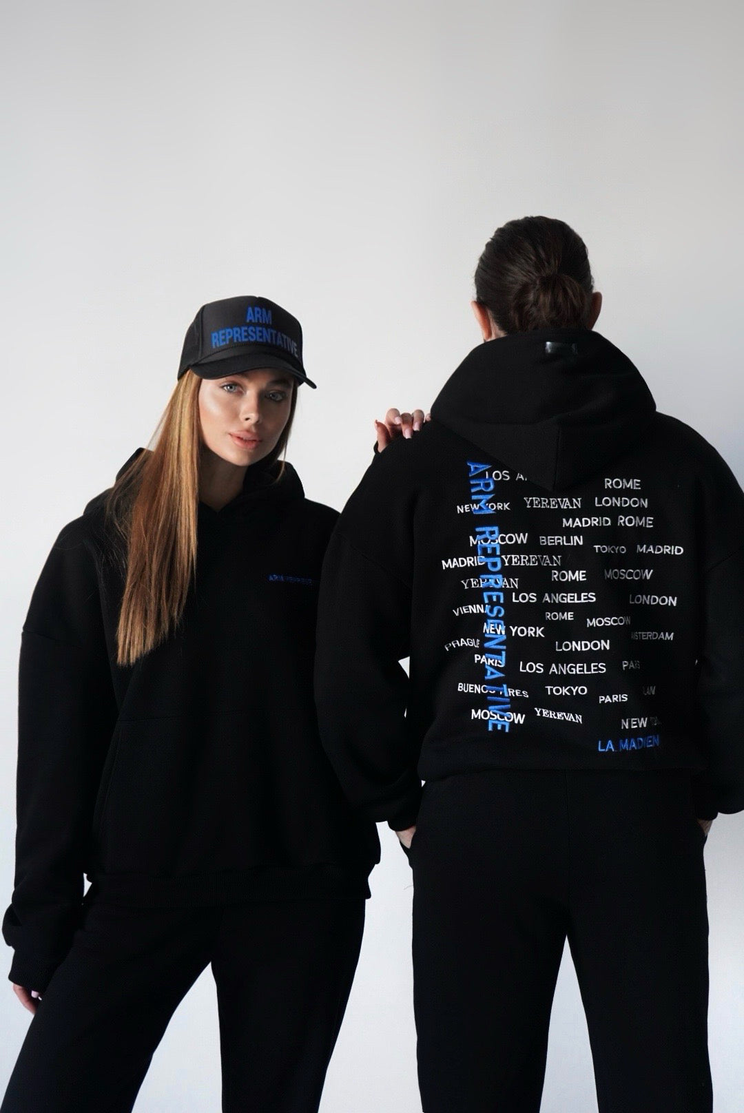 Men "ARM REPRESENTATIVE" Hoodie Black/Blue