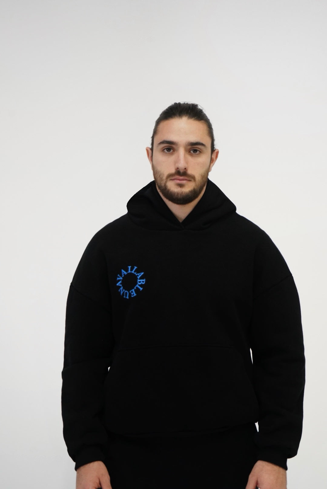 Unisex "UNAVAILABLE" Hoodie Black/Blue