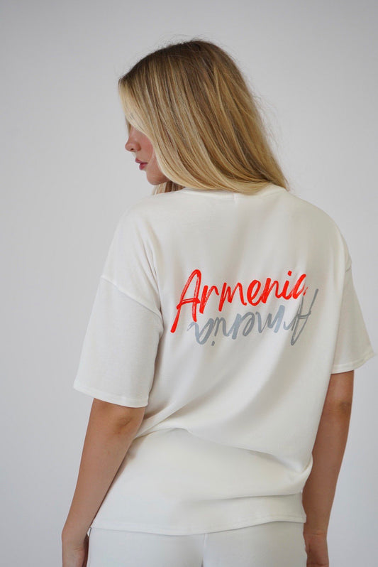 “Armenia” T-shirt - Orange/White