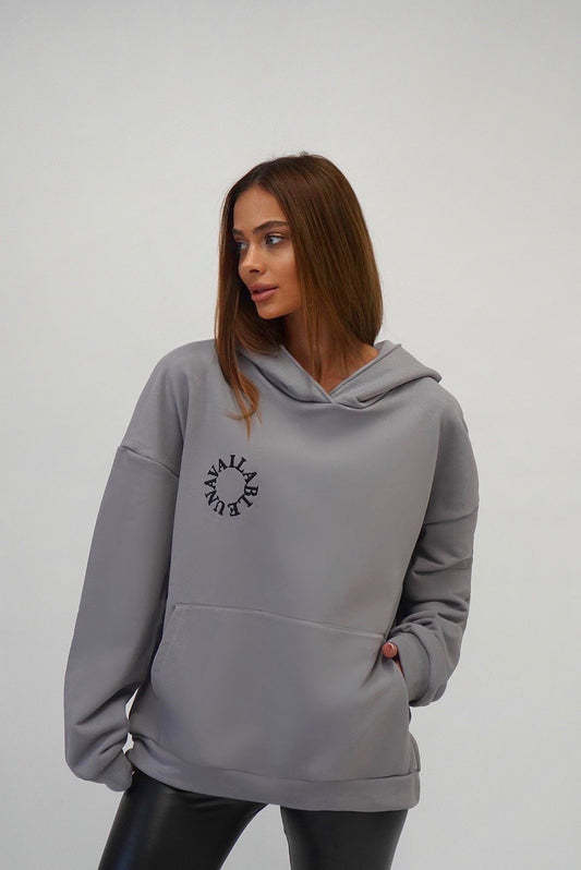 Women "UNAVAILABLE" Hoodie - Grey/Black