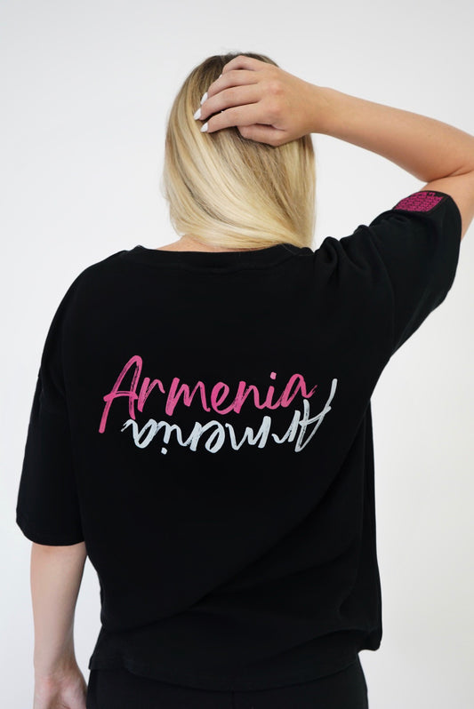 "Armenia” T-shirt - Pink/Black