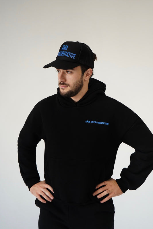 Men "ARM REPRESENTATIVE" Hoodie Black/Blue