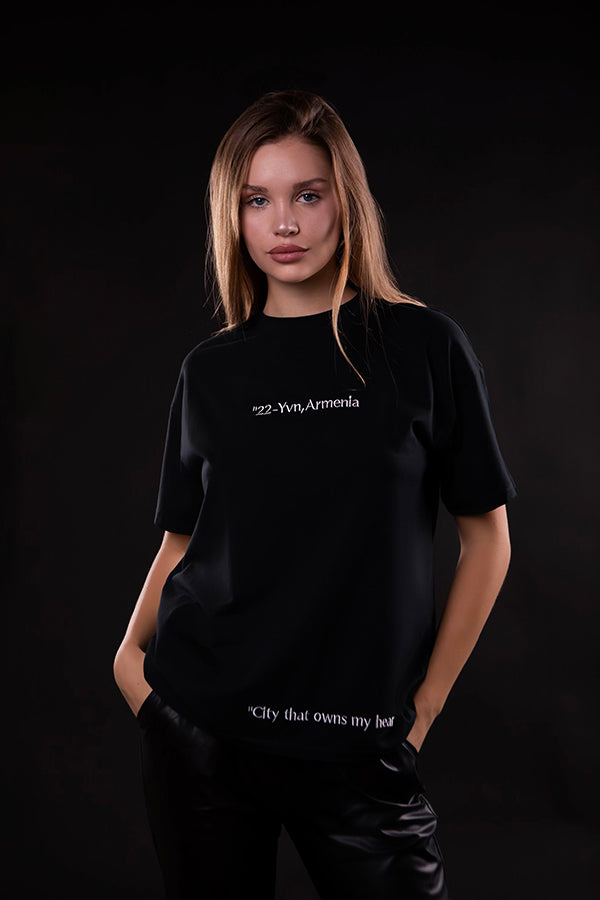 Women YVN T shirt black